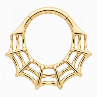Titanium Ring Gothic Spider Web Clicker