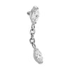 Titanium Top Double Marquise Chain Dangle Internally Threaded