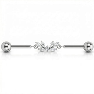 Titanium Industrial Barbell Leaf Cluster Centerpiece