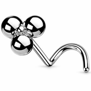 Titanium Nose Screw Triple Ball Cluster Push-In