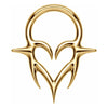 Titanium Ring Tribal Gothic Heart Clicker