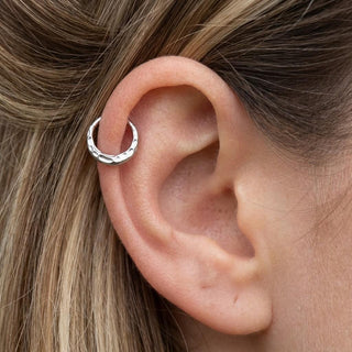Titanium Ring Hammered Clicker