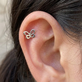 Titanium Labret Butterfly Internally Threaded