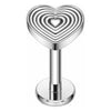 Titanium Labret Heart Internally Threaded