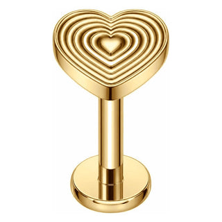 Titanium Labret Heart Internally Threaded