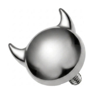 Titanium Top Devil Horns Ball Internally Threaded