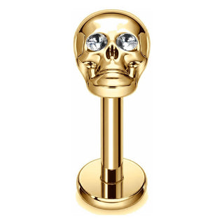 Titanium Labret Skull Internally Threaded