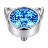 Titanium Top Cat Ears Round Stone Internally Threaded