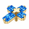 Titanium Top Clear Stone Cross Internally Threaded