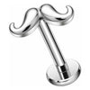Titanium Labret Mustache Internally Threaded