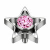 Titanium Top Open Star With Clear Stone Internally Threaded