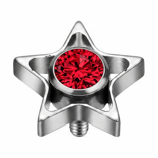 Titanium Top Open Star With Clear Stone Internally Threaded