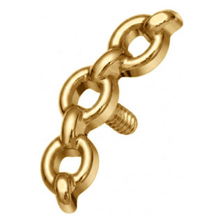 Titanium Top Three Interlocking Chain Links Internally Threaded
