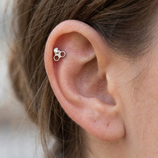 Titanium Labret Honeycomb Zirconia Internally Threaded