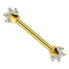 Titanium Nipple Piercing Animal Paw Print Zirconia Internally Threaded
