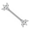 Titanium Nipple Piercing Marquise Petal Fan Internally Threaded