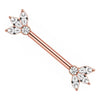 Titanium Nipple Piercing Marquise Petal Fan Internally Threaded