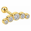 Titanium Barbell Five Stone Curved Arc