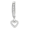 Belly Button Piercing Dangling Open Heart With Stones Clicker